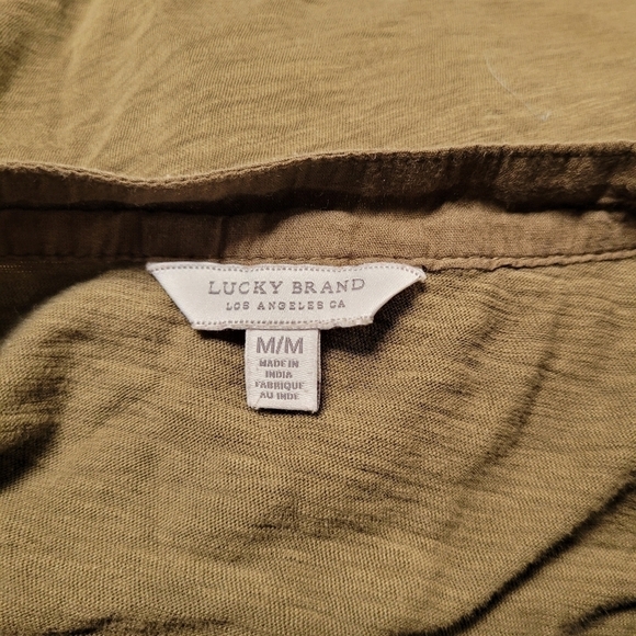 Lucky Brand Green Long Sleeve Embroidered Blouse - Picture 2 of 7